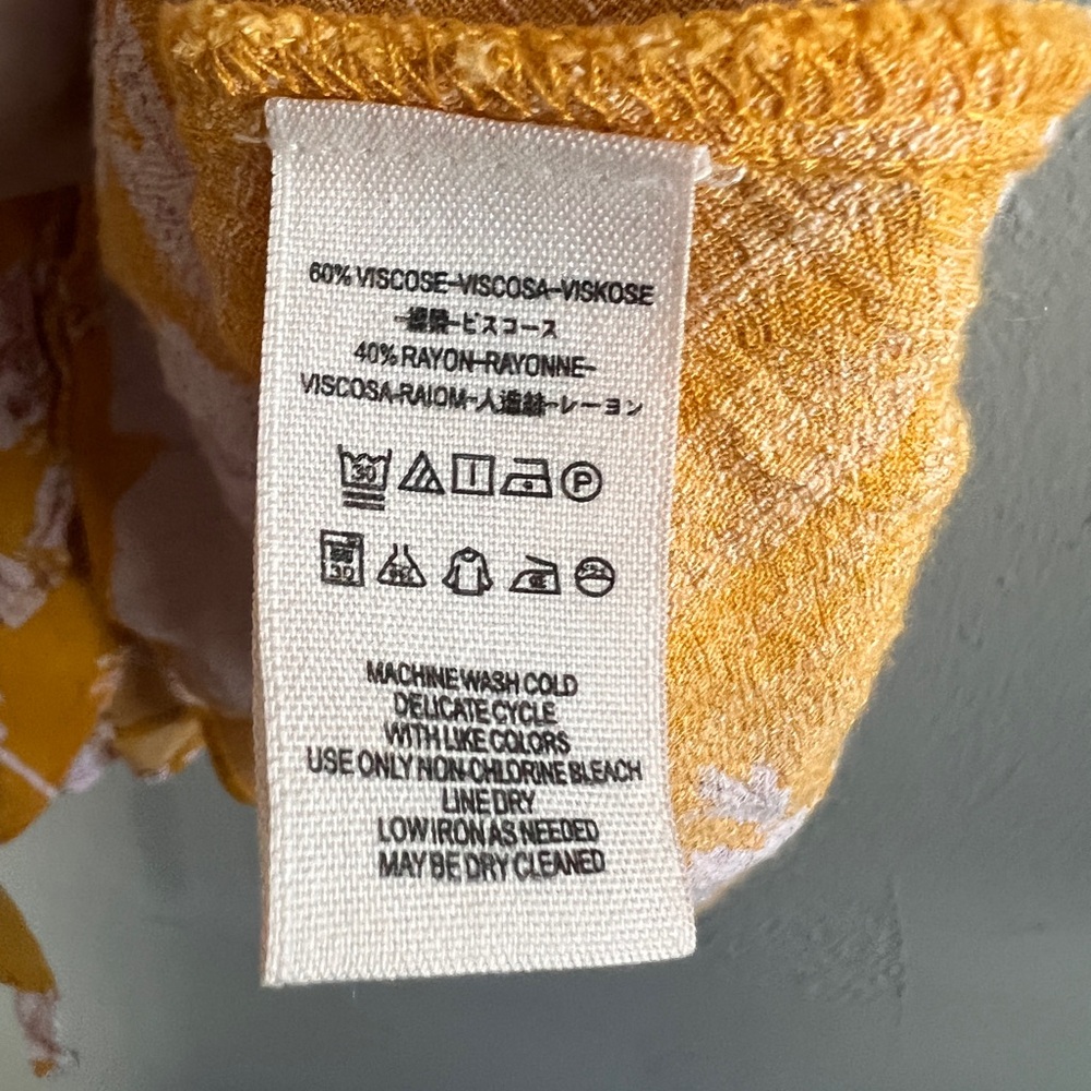 Free People French Quarter Yellow Floral Print Wrap Dress size Small - Picture 5 of 7